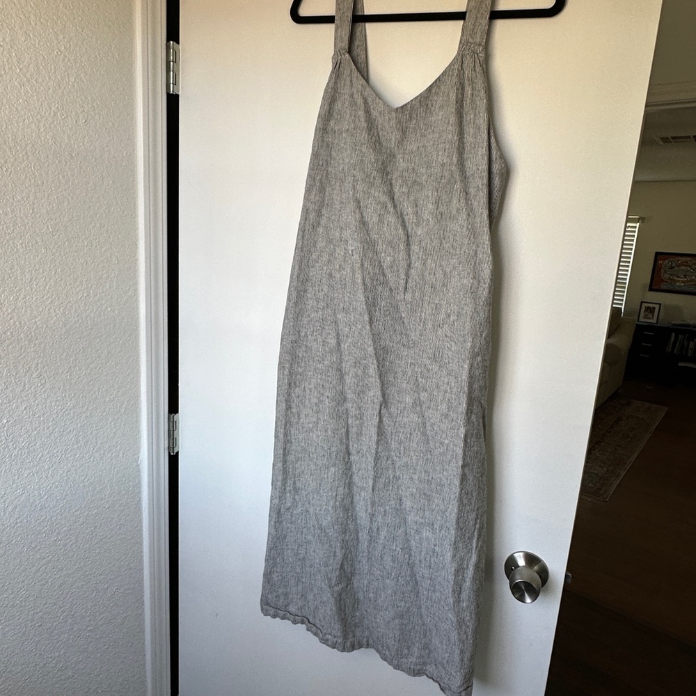Striped Sleeveless Linen Dress